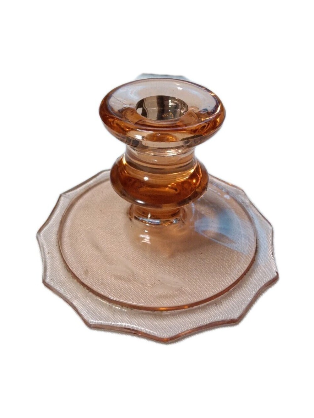 Vintage Pink Depression Glass Candle Holder